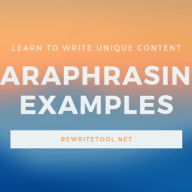 Paraphrasing Examples for a Better Writing